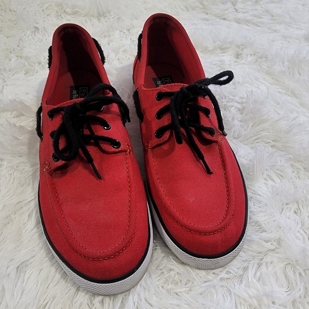 Ralph Lauren Polo Boat Shoes Red